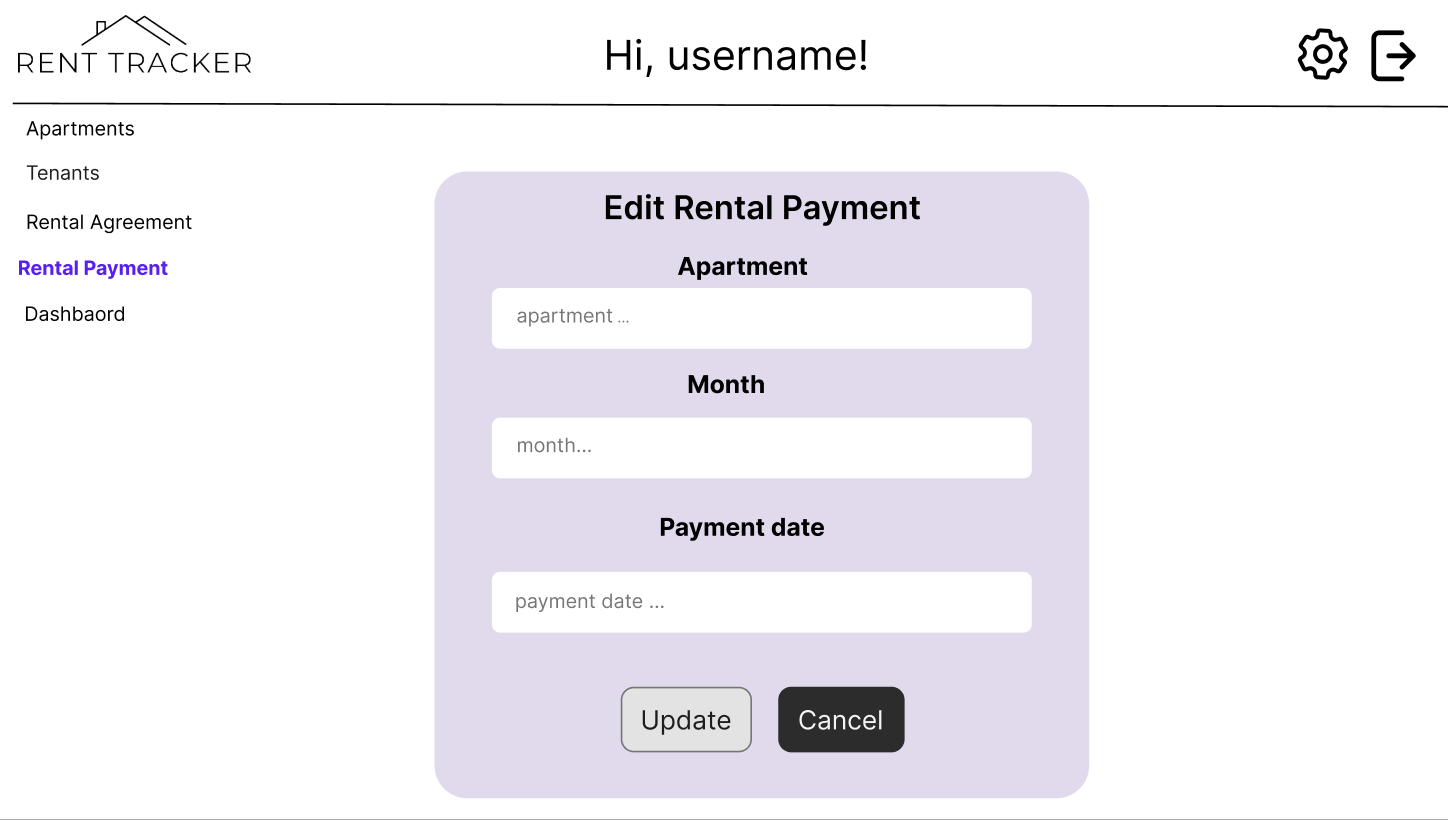 Edit Rental Payment