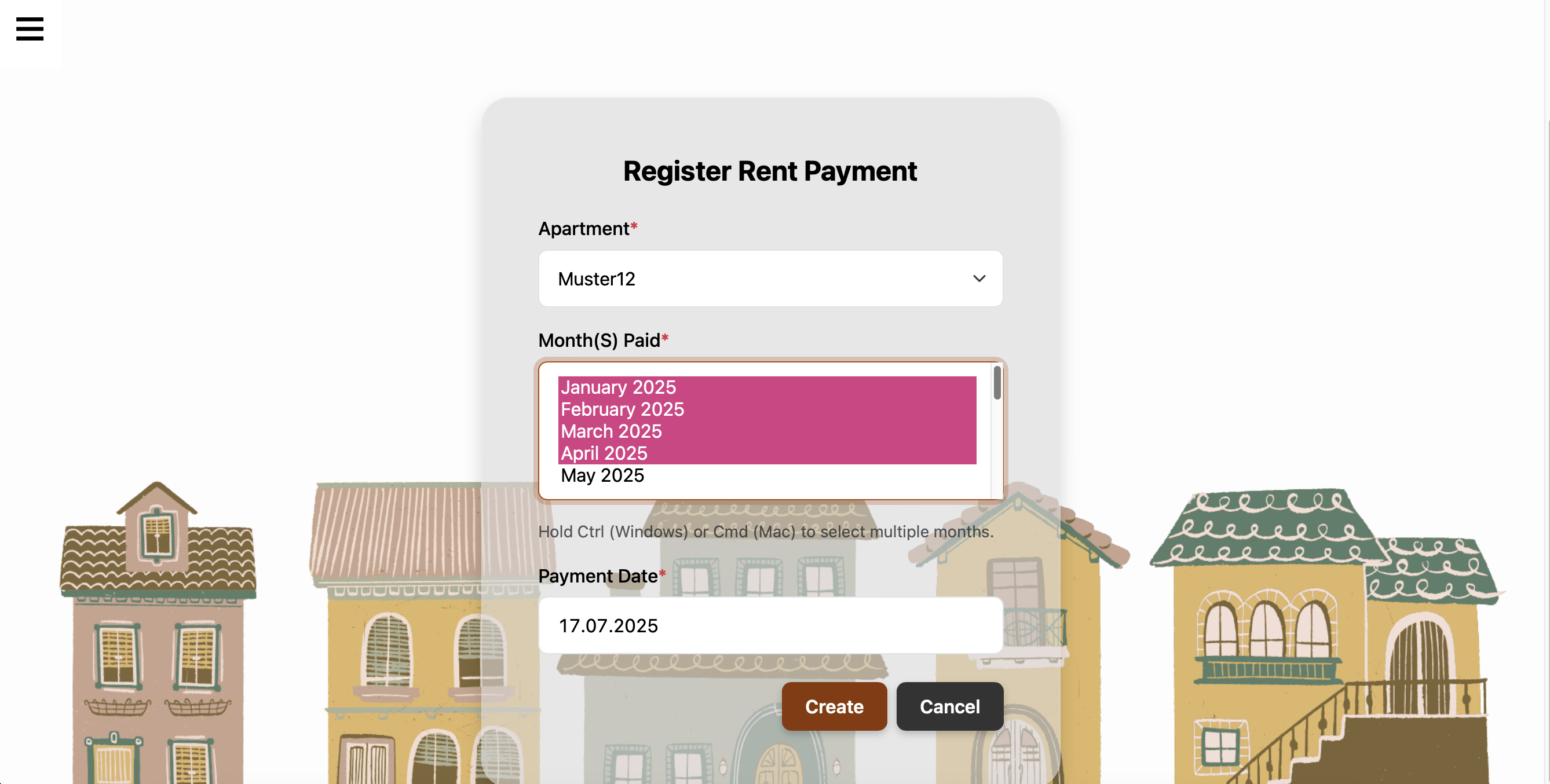 Create Rent Payment