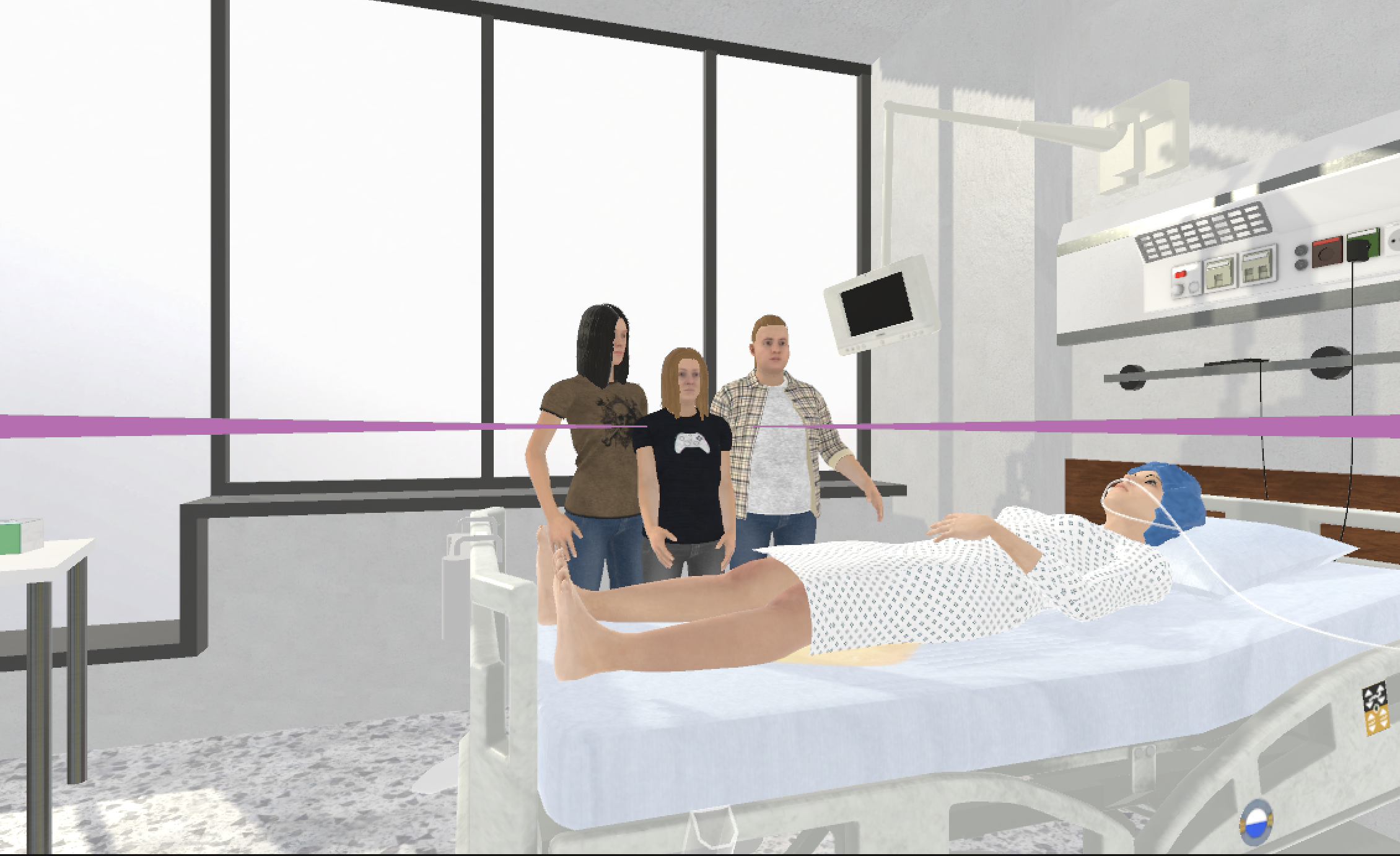 Visitors in the patient room